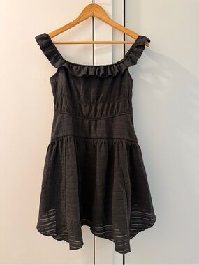 LBD Black Ruffle Mini Dress Wild Fable Size Medium